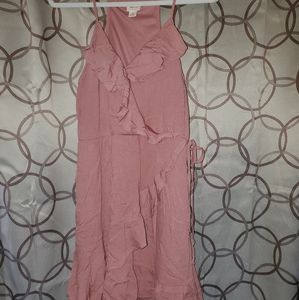 Mossimo mauve ruffled wrap dress